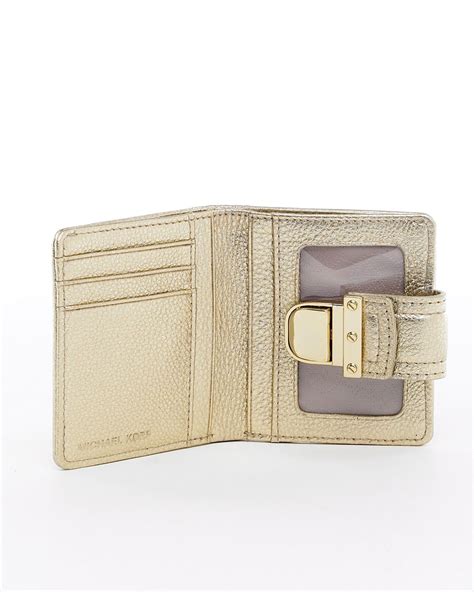 gold metallic michael kors wallet